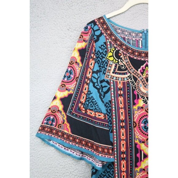 Flying Tomato 3/4 Belled Sleeves Tunic/Mini Dress-Small-Silky-Boho-Cottagecore - Picture 3 of 12